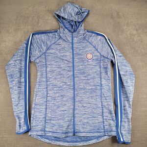 Gen III 4her Chicago Cubs MLB Space Dye Full Zip Athletic Hoodie Jacket Blue Med
